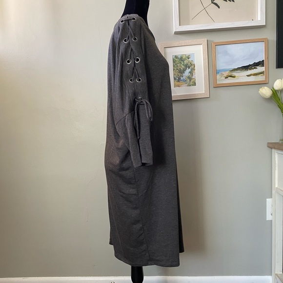 NWT Bobeau Cold Shoulder Gray Knit Sweater Dress 2X - Picture 7 of 16